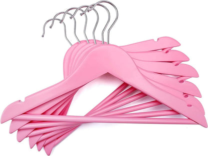 RIVARRO - Ganchos Madera para Ropa de NIÑA, Color Rosa, Caja 30 Piezas