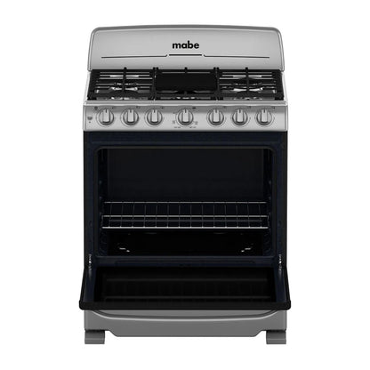 Estufa de Piso Mabe 30'', acero inoxidable, 6 quemadores, horno de 146 Lts., gris, modelo EM7654BFIS3 Acero