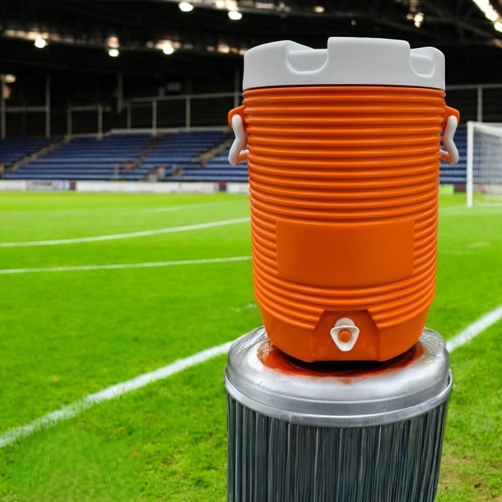 RIVARRO - Dispensador Portátil De Agua Para Bebidas Deportivas De 5 Galones Con Tapa Plana Enroscable, Naranja Brillante
