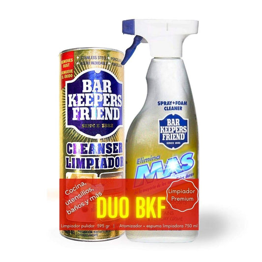 Bar Keepers Friend Bar Keeper's Friend Combo Pack – Spray y limpiador de espuma 25 onzas y limpiador en polvo 21 onzas