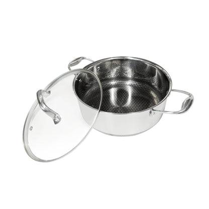 Westinghouse cacerola 28 cm black signature acero inoxidable con tapa de cristal capacidad 7 litros