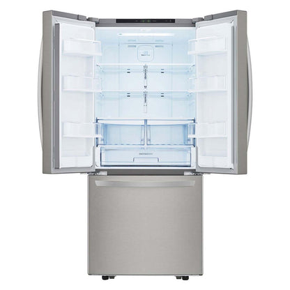 Refrigerador LG French Door 22 pies cúbicos, Acero Inoxidable con Autodiagnóstico Smart Diagnosis, descongelacion automatica, gris, modelo GF22BGSK