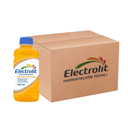 ELECTROLIT - Electrolit Sabor NARANJA MANDARINA (12 frascos) Suero Rehidratante - 625 ml