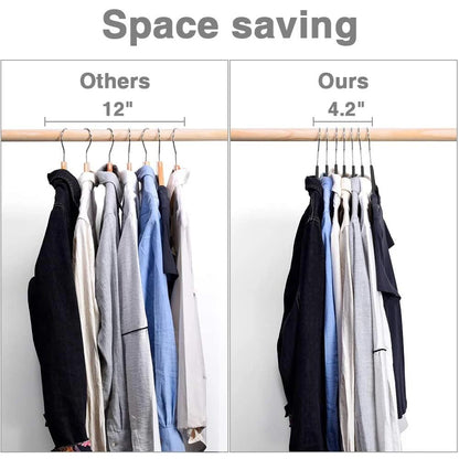 RIVARRO - RIVARRO - Ganchos para Ropa de Terciopelo, 50 Unidades, Caja, Color Negro, Perchas de Ropa, Calidad Premium Gancho 360 Grados Ganchos