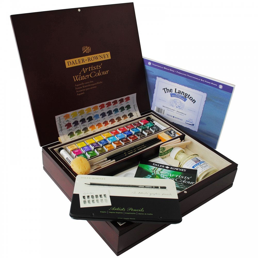 Daler Rowney - Daler Rowney : Artists' Watercolour Paint : Luxury Set : Half Pan : Set of 30