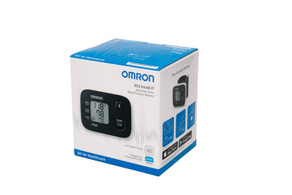 OMRON Baumanómetro automático de muñeca RS3 Intelli IT (HEM-6161T-E) con conectividad OMRON connect