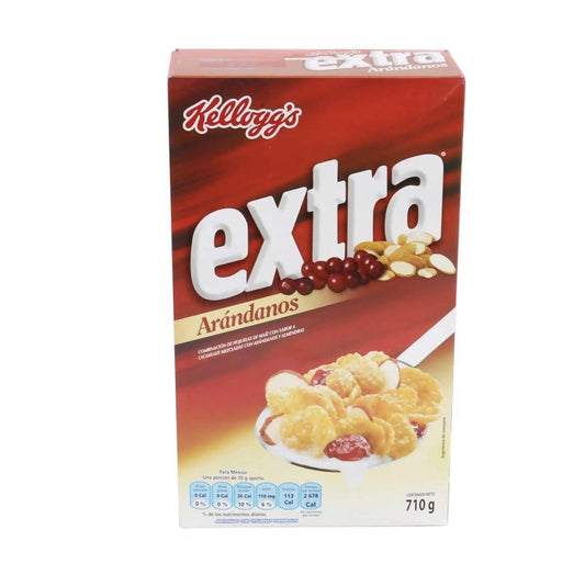 KELLOGG'S - CEREAL EXTRA KELLOGS KELLOG'S ARANDANO CON ALMENDRAS CAJA GRANDE DE 710 GRAMOS DESAYUNO CENA NEGOCIO SNACK BOTANA BOCADILLO ZUCARITAS