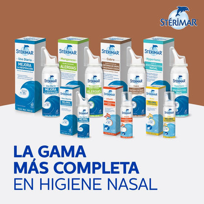 Stérimar Cobre, Lubricante Nasal 100% Natural con Solución de Agua de Mar y Cobre, Auxiliar en Infecciones Respiratorias para Toda la Familia,100 ml