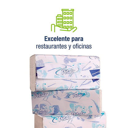 Toalla Interdoblada para Manos Interdoblada Pétalo, Caja con 20 Fajillas de 150 Toallas, con Grabado, Kimberly Clark Professional.