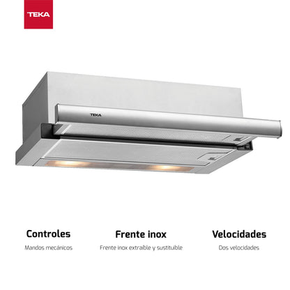 Teka - Teka TL 6310 Built-under cooker hood Acero inoxidable 332m³/h E - Campana (332 m³/h, Canalizado/Recirculación, F, g, D, 56 Db)