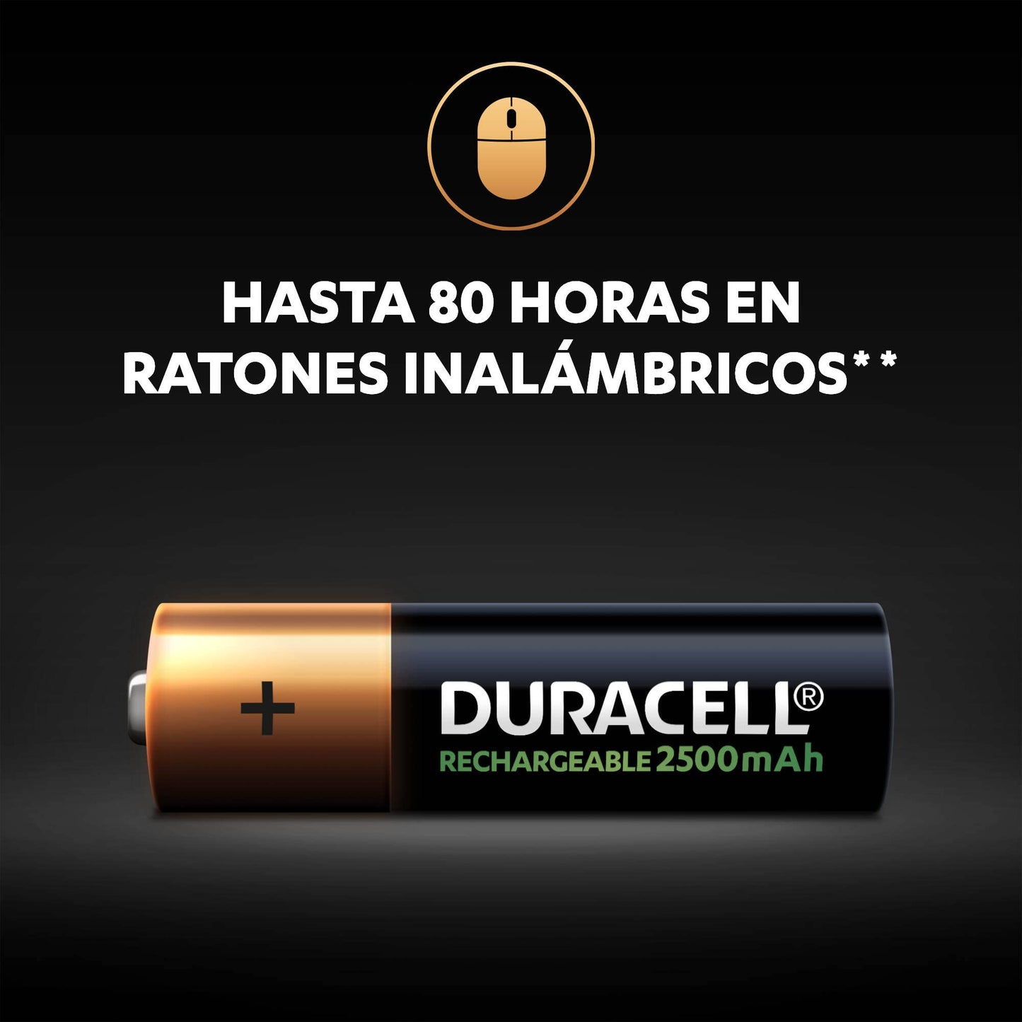 Duracell Pilas AA Recargables NiMH 2500mAh 1.2V, Baterías de Alta Capacidad Pre-cargadas, Paquete de 6 Pilas
