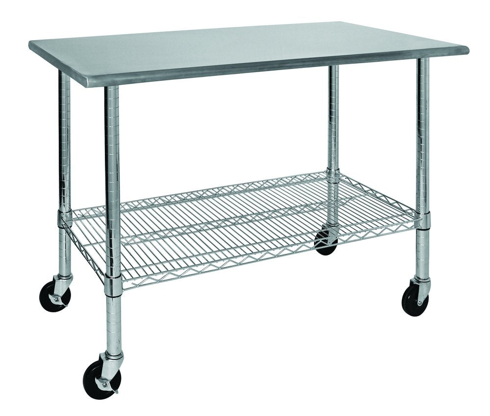 Sandusky Lee EZSS4824-RW4 Stainless Steel Work Table, 48", Silver