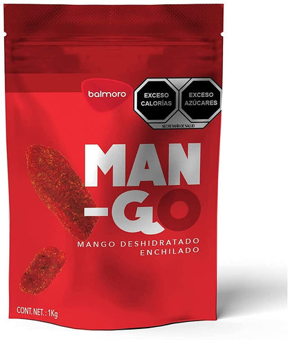 Balmoro Mango Enchilado, 640 g, botana, dulce y salado, Perfecto para fiestas,eventos y snack. Mango Deshidratado con chile. Azucar, mezclas dee chile y sal.