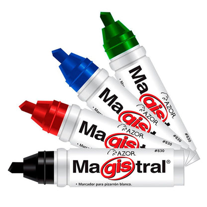 Magistra- Marcador p/pizarron grso alum c/4 magistra