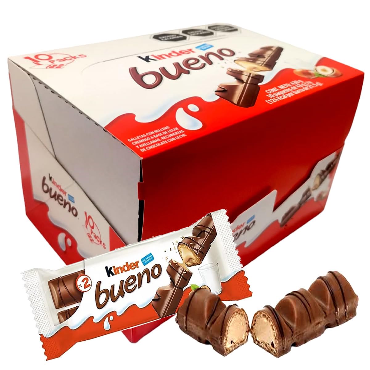 Kinder - Kinder Bueno Chocolate Con Leche Y Crema De Avellana - 10 Piezas