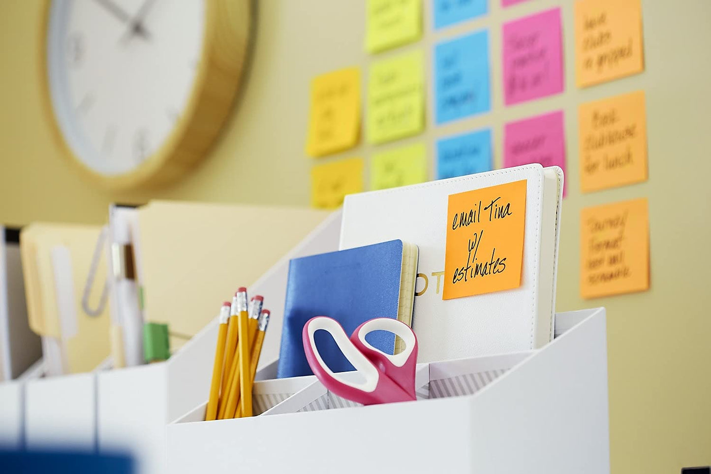 Post-it - Post-it Notas superadhesivas, 3 x 3 pulgadas, 15 almohadillas para orejas, 2 veces el poder de adherencia, colores brillantes surtidos, reciclables (654-5SSAN)