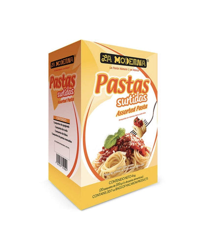 “Genérico” - PASTA SURTIDO DE PASTAS LA MODERNA PAQUETE GRANDE CON 20 PIEZAS DE 200 GRAMOS CADA UNO TOTAL 4 KILOGRAMOS SOPAS CALDOS SPAGUETTI