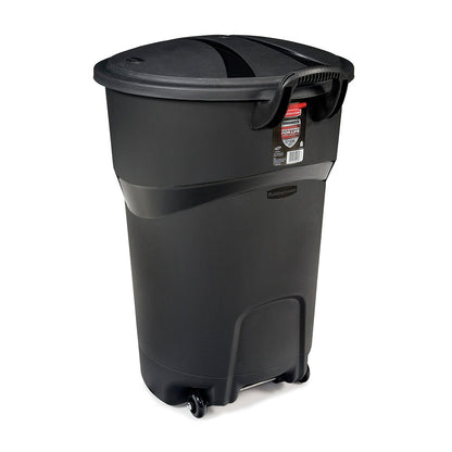 Rubbermaid Roughneck - Papelera enrollable, 32 galones, color negro