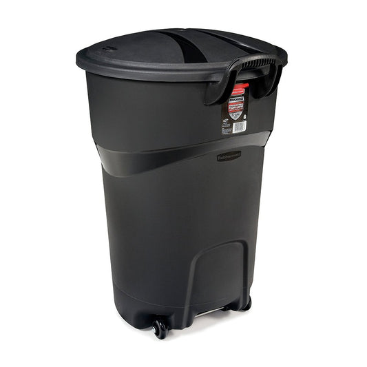 Rubbermaid Roughneck - Papelera enrollable, 32 galones, color negro