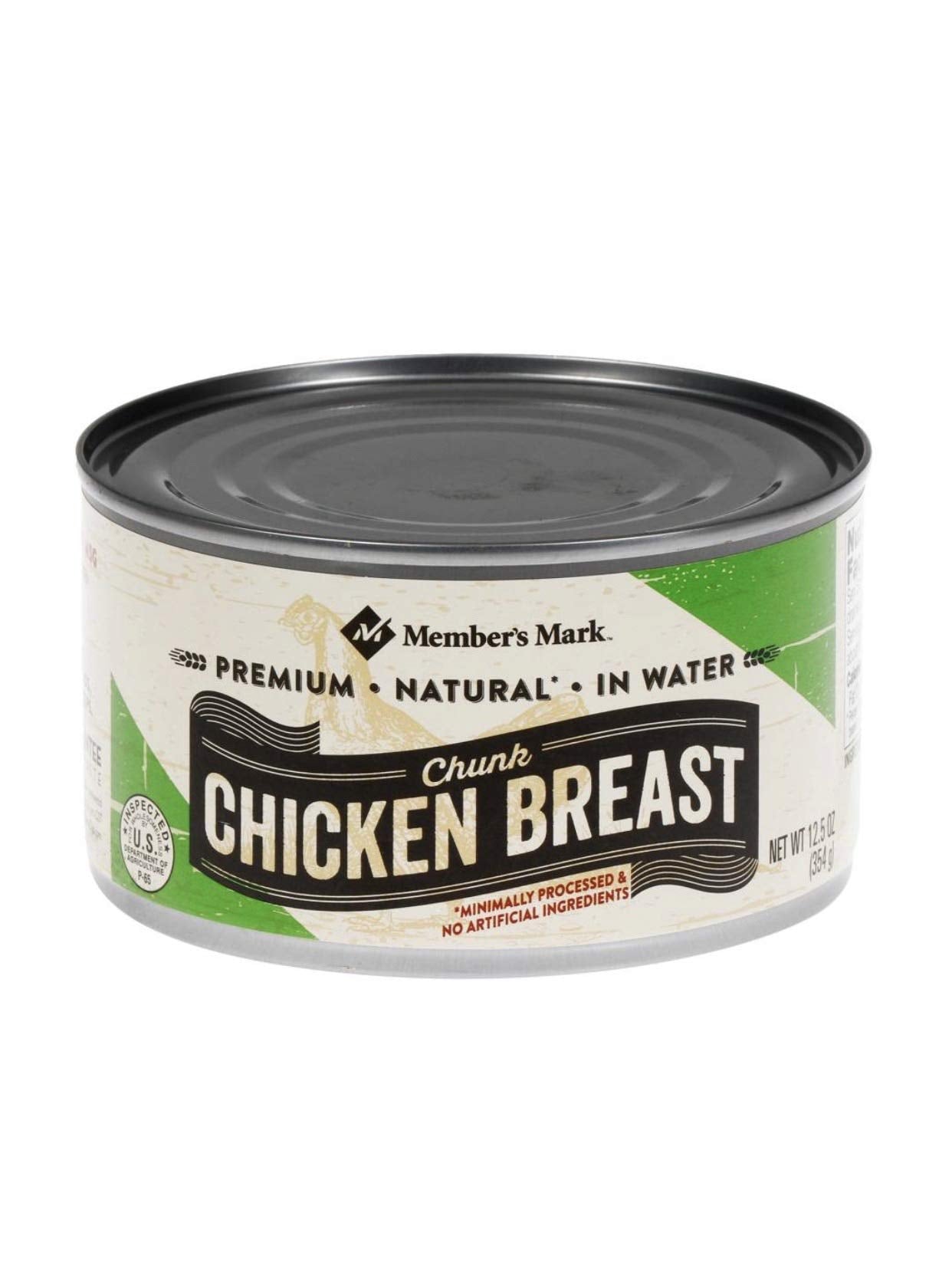 Member's Mark - PECHUGA DE POLLO EN AGUA CHICKEN BREAST MEMBERS MARK 6 PACK LATAS DE 354 GRAMOS COMIDA DESAYUNO CENA COCINA ALIMENTOS POLLO FAMILIAR