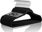 RIVARRO - RIVARRO - Ganchos para Ropa de Terciopelo, 50 Unidades, Caja, Color Negro, Perchas de Ropa, Calidad Premium Gancho 360 Grados Ganchos