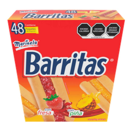 Bimbo - Barritas Marinela 48 Paquetes Fresa Y Piña Mix 2,6 Kg