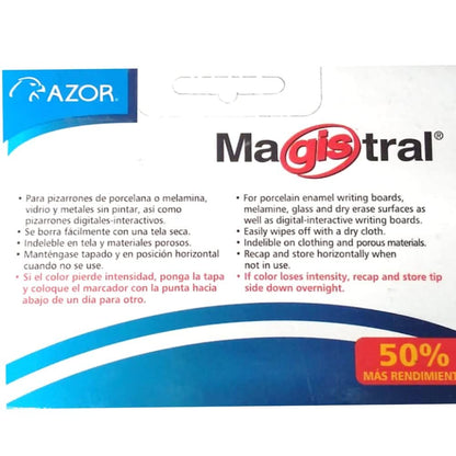 Marcador Pintarron Magistral Metálico Con 4 Plumones 50% Más Rendimiento Ideal Para Pizarrones Indeleble En Tela Y Materiales Porosos PSA COMPUTO Y PAPELERIA