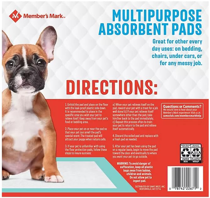 Member's Mark almohadillas para orejas de entrenamiento absorbentes multiusos, 23 x 24 pulgadas (120 quilates)