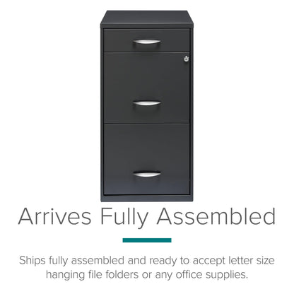 Space Solutions 20205 Archivero Organizador de Tres Gavetas, Color Gris Charcoal, Tamaño Carta