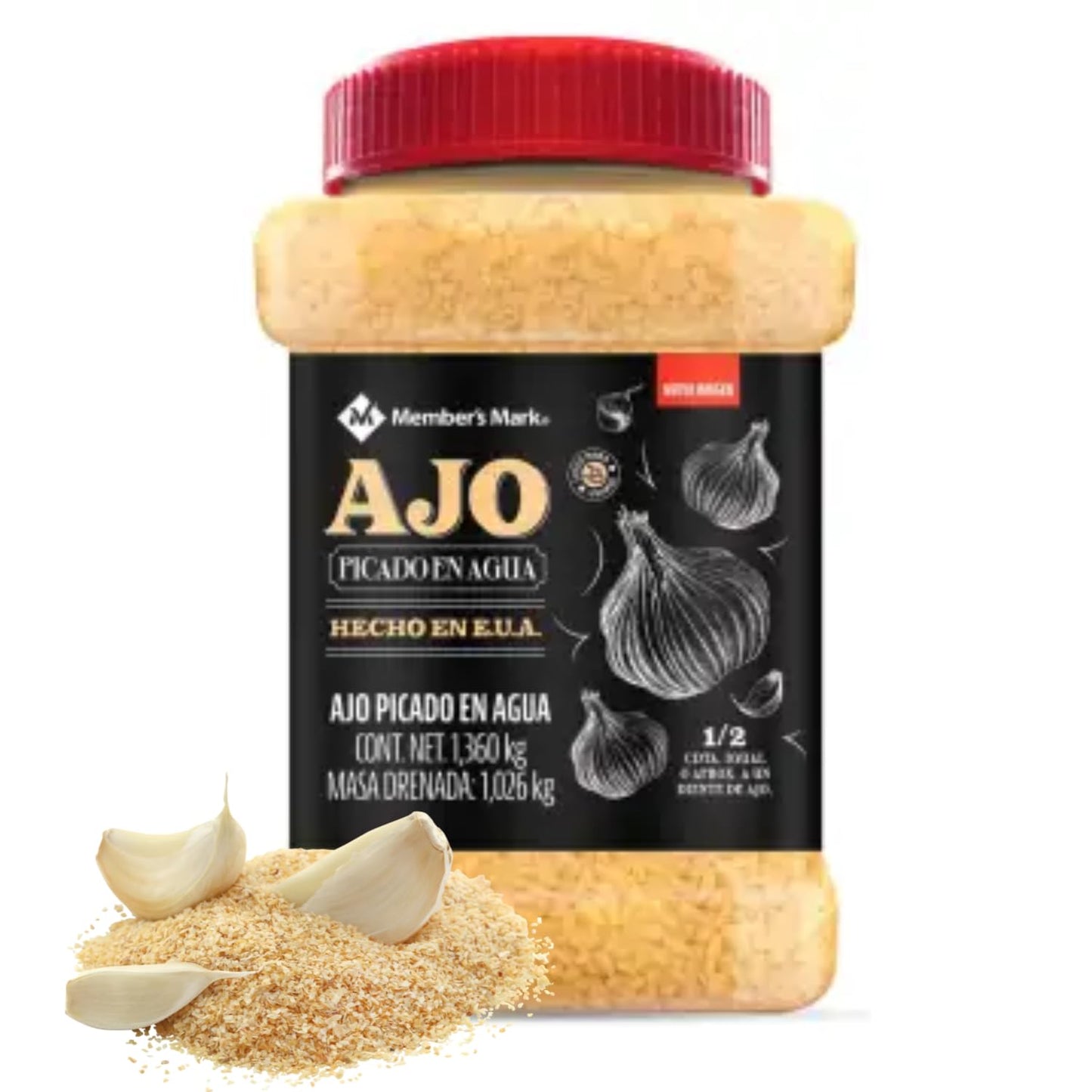 GAERO GLOBAL SOLUTION Ajo Picado En Agua Membe Mark By Gaero Shop | 1.36 Kg