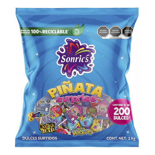 SONRICS - Dulce Surtido Sonrics Piñata Surprise, 2kg