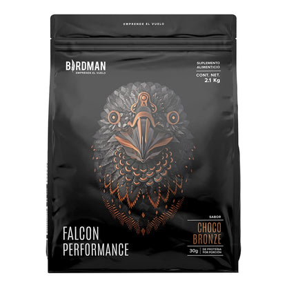 BIRDMAN FALCON FERMORMANCE 2.1 KG Sabor CHOCO BRONZE/Proteina Vegetal / 55 servicios / 30g Proteina/BCAAs