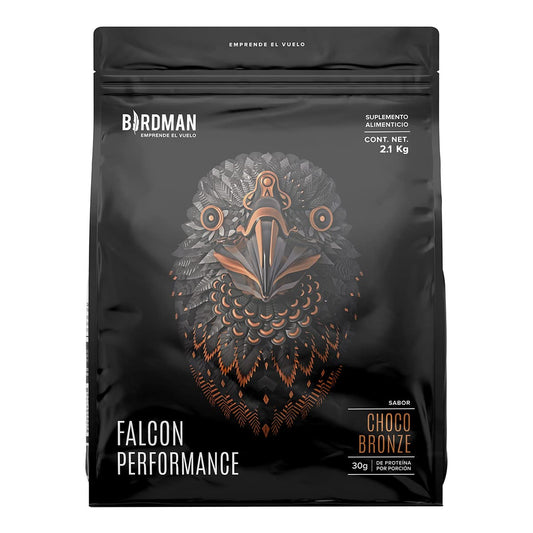 BIRDMAN FALCON FERMORMANCE 2.1 KG Sabor CHOCO BRONZE/Proteina Vegetal / 55 servicios / 30g Proteina/BCAAs