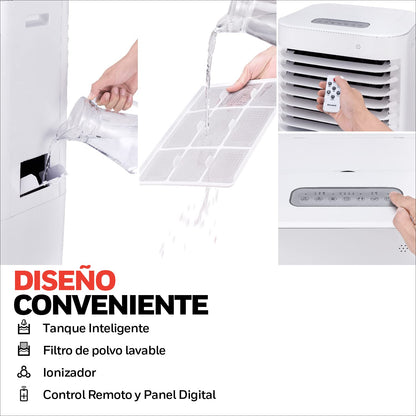 Honeywell Enfriador de Aire CL152 con Ionizador y Panel Antibacterial. 15 litros. Enfría hasta 19 m2