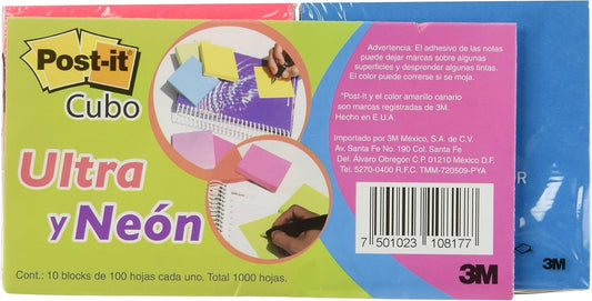 Post-it - 3M Post-it Neon Ultra Notas (Modelo 654)