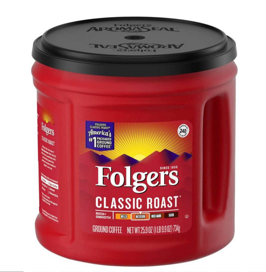 Folgers - Folgers Café Tostado Clásico Café Tostado y Molido - MEDIO 876g (Presentación puede variar)