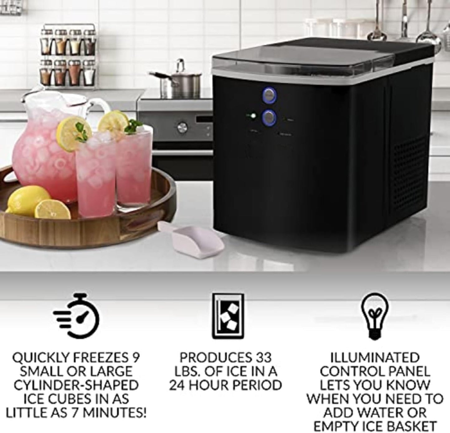 Máquina de hielo comercial for el hogar, eléctrica, portátil, automática, de gran capacidad, pequeña, inteligente, for exteriores