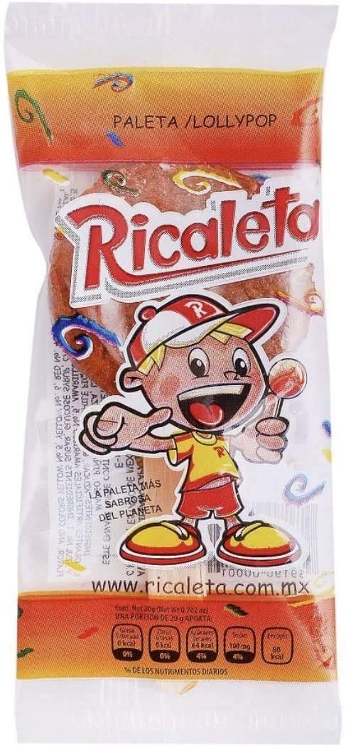 Ricaleta - Ricaleta Paleta De Caramelo Sabor Tamarindo Vitrolero - 50 Paletas