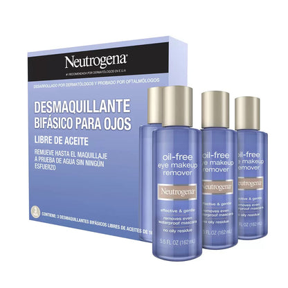 Neutrogena Desmaquillante Neutrogena, paquete con 3 piezas.(162 ml. 5.5oz)
