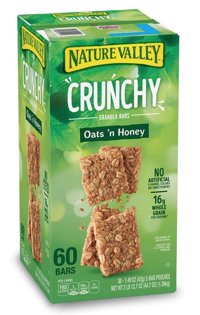 Nature Valley - Nature Valley Crujiente Barras de Granola con Avena y Miel - 60 piezas