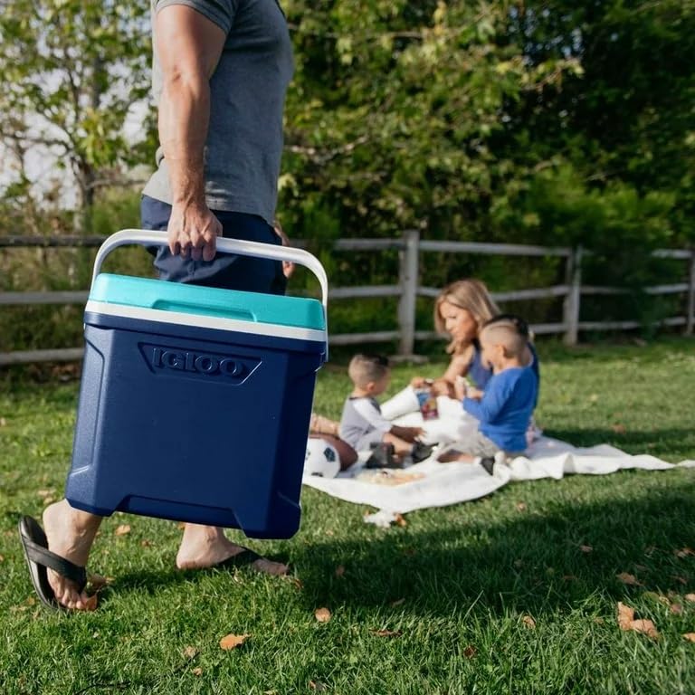 IGLOO Hielera Profile 28.3 litros Color Azul, Enfriador portatil para Picnic, 41 latas Alta Capacidad