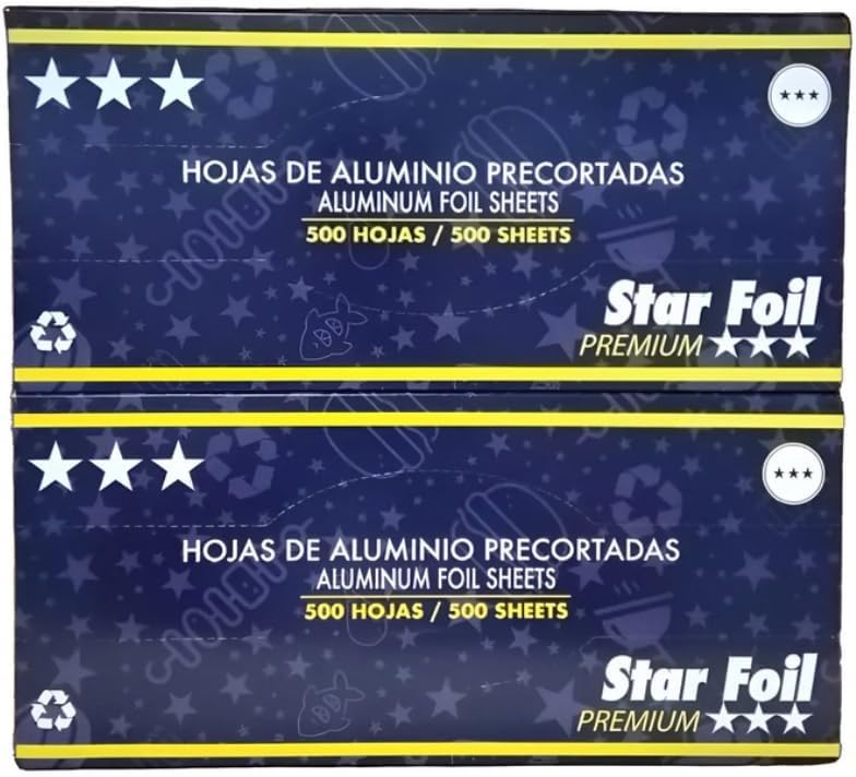 1000 Hojas De Aluminio Recortadas Star Foil Premium