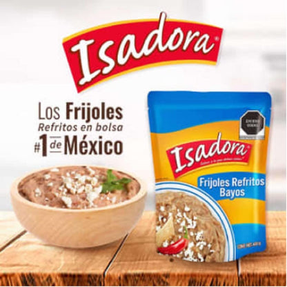 Isadora - Isadora los frijoles refritos en bolsa #1 en México I Saben a lo que deben saber I Frijoles refritos bayos I 6 pack 2.58 Kg I 6 bolsas de 430 g c/u I Sin Conservadores