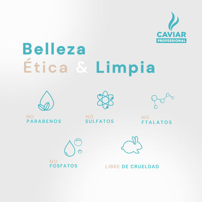 Caviar Professional, Shampoo sin sulfatos y parabenos, Duo shampoo matizador, Reparación total con extracto de caviar negro, Ecológico y Cruelty free