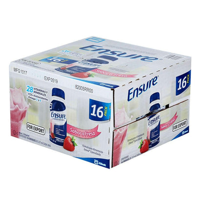 Abbott - Abbot Ensure, Sabor Fresa - 16 Envases de 237 ml cada uno
