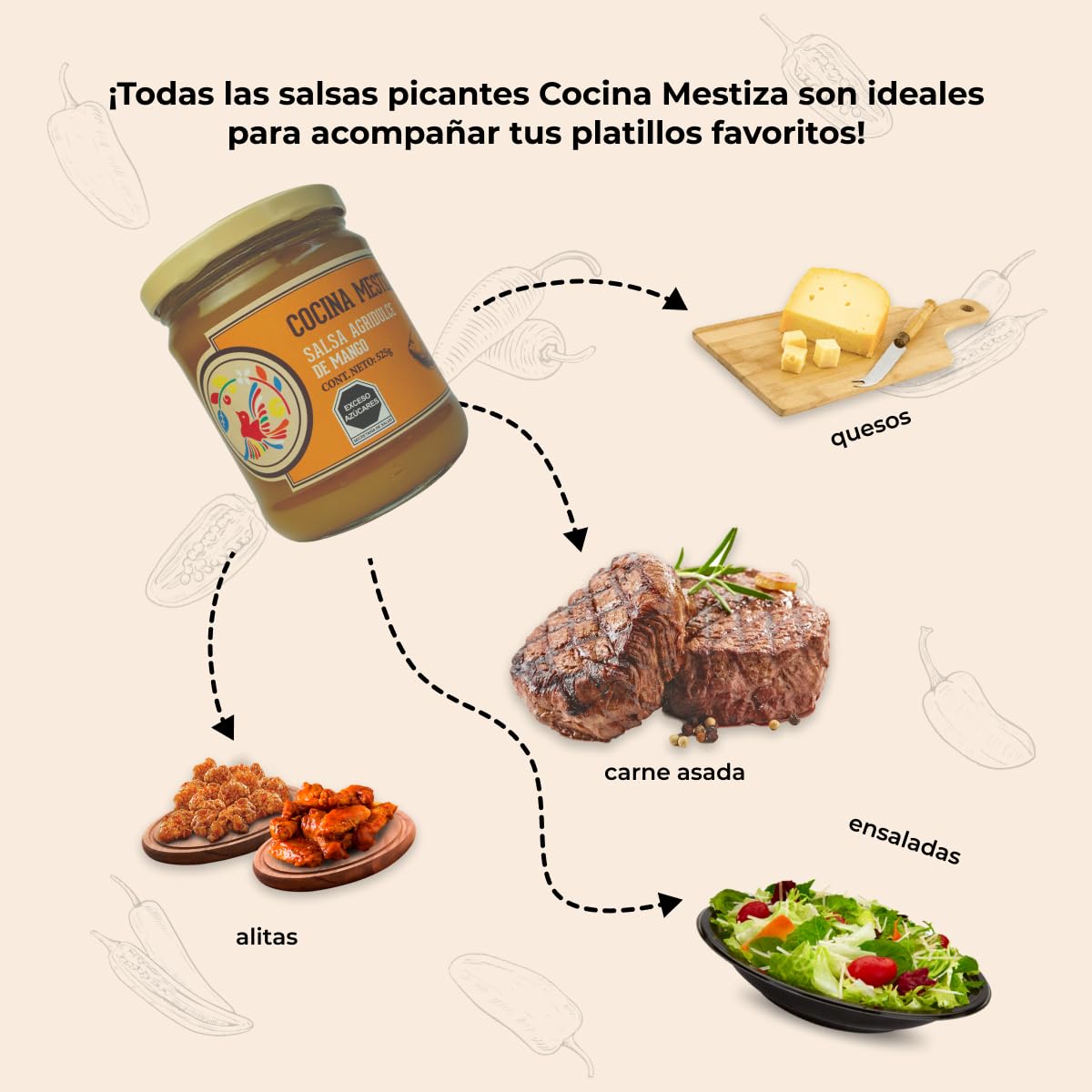 Salsa Agridulce de Mango Cocina Mestiza 525g