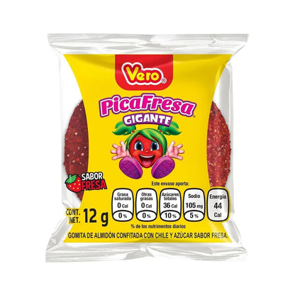Vero - Vero PicaFresa Gomita con Chile y Azucar, Gigante, Fresa - 65 piezas, 780 g