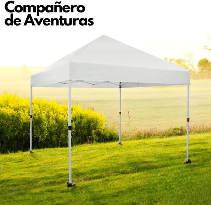 RIVARRO Toldo 3x3 - Impermeable -Toldo Retractil Exterior - Altura Ajustable - Pleglable - Ideal para Jardines, Playa y Exteriores