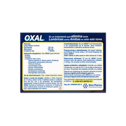 OXAL - Oxal Antihelmínticos, 2 Tabletas