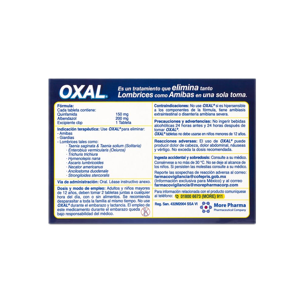 Oxal Antihelmínticos, 2 Tabletas